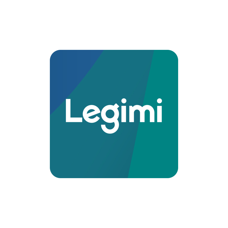 logotyp Legimi. biały napis na zielonym tle